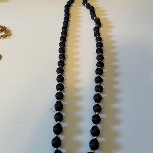 Black Thread Beaded Necklace